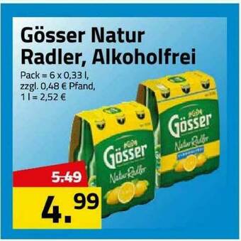 Logo Getränkemarkt Gösser Natur Radler Alkoholfrei Angebot