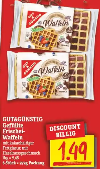 NP Discount Gut & Günstig Gefüllte Frischei Waffeln 272 g Packung Angebot