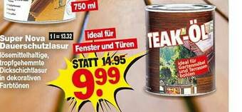 Repo Markt Super Nova Dauerschutzlasur Teak öl Angebot