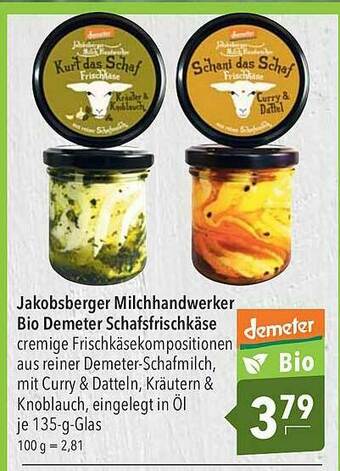 CITTI Markt Jakobsberger Milchhandwerker Bio Demeter Schafsfrischkäse Angebot