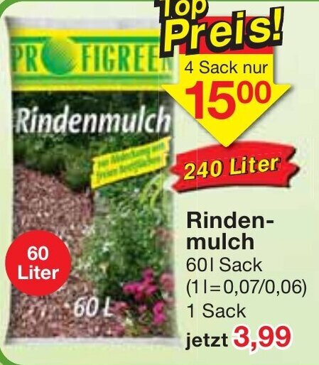 Rindenmulch 60L Angebot bei Jawoll