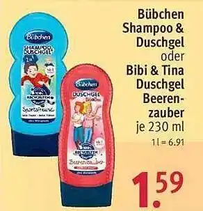 Rossmann Bübchen shampoo & duschgel oder bibi & tina duschgel beerenzauber Angebot
