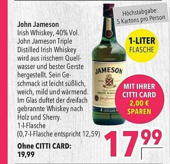 CITTI Markt John Jameson Angebot