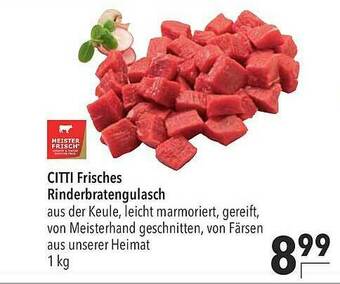 CITTI Markt Vcitti Frisches Rinderbratengulasch Angebot