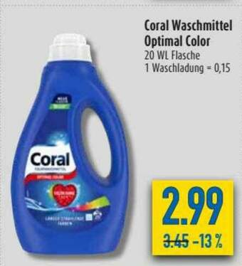 diska Coral Waschmittel Optimal Color Angebot