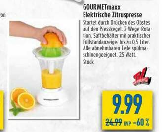 diska Gourmetmaxx Elektrische Zitruspresse Angebot