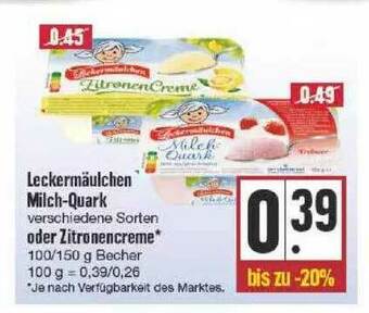 Edeka Leckermäulchen Milch-quark Oder Zitronencreme Angebot