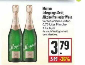 Edeka Mumm Jahrgangs Sekt Alkoholfrei Oder Wein Angebot