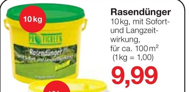 Rasendünger 10 kg Angebot bei Jawoll