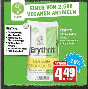 Hit Erythrit Streusüße Angebot