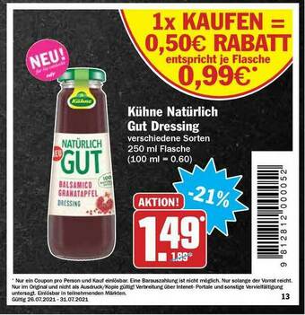 Hit Kühne Natürlich Gut Dressing Angebot