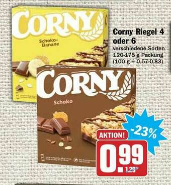 Hit Corny Riegel 4 Oder 6 Angebot