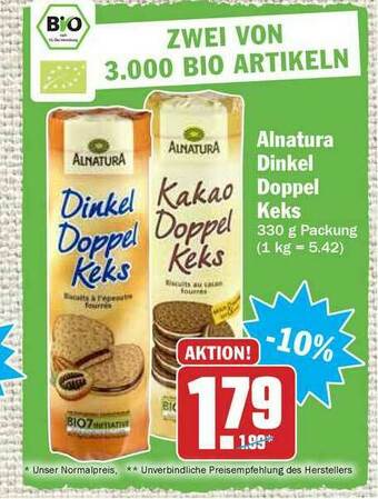 Hit Alnatura Dinkel Doppel Keks Angebot