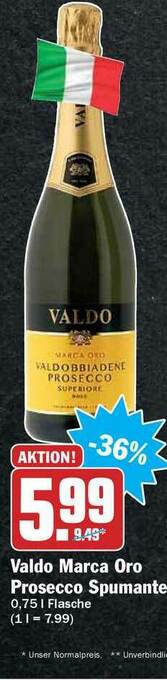 Hit Valdo Marca Oro Prosecco Spumante Angebot