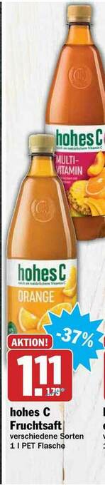 Hit Hohes C Fruchtsaft Angebot