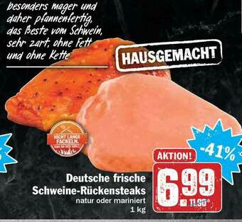 Hit Deutsche Frische Schweine-rückensteaks Angebot