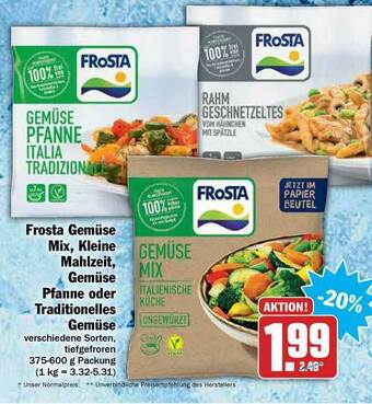 Hit Frosta Gemüse Mix Kleine Mahlzeit Gemüse Pfanne Oder Traditionelles Gemüse Angebot