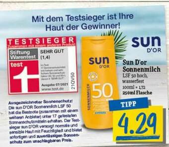 nah & gut Sun D'or Sonnenmilch Angebot