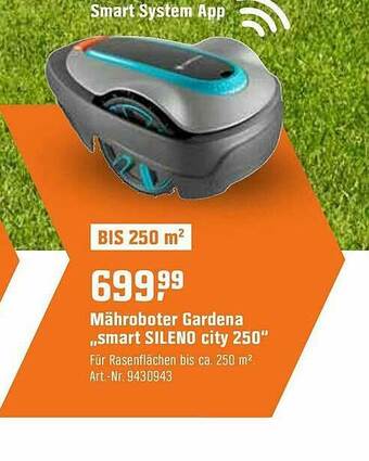 OBI Mähroboter Gardena „smart Sileno City 250” Angebot