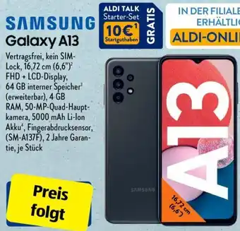 Aldi Süd Samsung Galaxy A13 Angebot