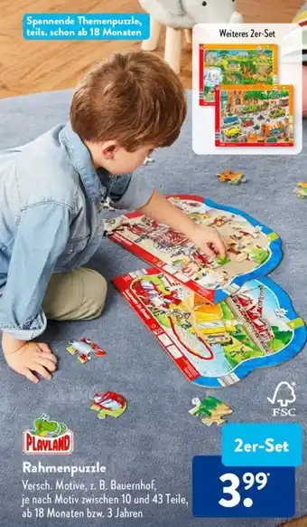 Aldi Süd Playland Rahmenpuzzle 2er Set Angebot