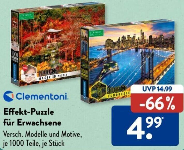 Clementoni Effekt Puzzle für Erwachsene Angebot bei Aldi Süd