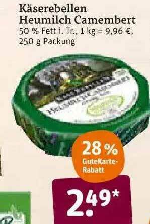 tegut Käserebellen Heumilch Camembert Angebot