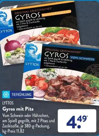 Aldi Süd Lyttos Gyros mit Pita 380 g Packung Angebot