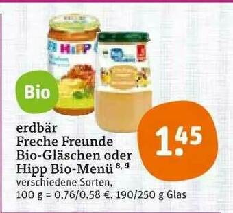 tegut Erdbär Freche Freunde Bio-gläschen Oder Hipp Bio-menü Angebot