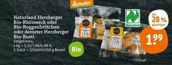 tegut Naturland Herzberger Bio-rhönweck Oder Bio-roggenbrötchen Oder Demeter Herzberger Bio-rusti Angebot