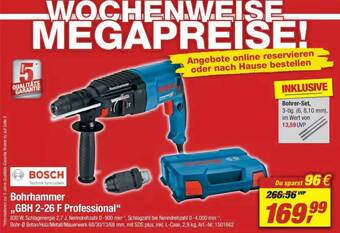 toom Baumarkt Bosch Bohrhammer „gbh 2-26 F Professional” Angebot