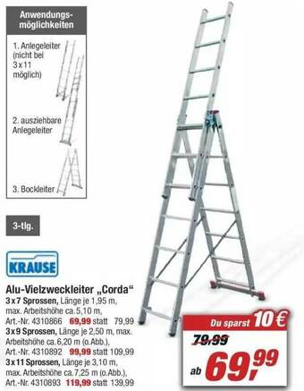 toom Baumarkt Krause Alu-vielzweckleiter „corda” Angebot