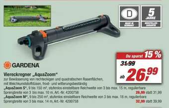 toom Baumarkt Gardena Viereckregner „aquazoom” Angebot