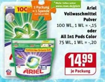 REWE Kaufpark Ariel Vollwaschmittel Pulver Oder All In 1pods Color Angebot