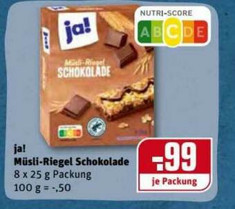 REWE Kaufpark Ja! Müsli-riegel Schokolade Angebot