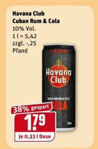 REWE Kaufpark Havana Clun Cuban Rum & Cola Angebot