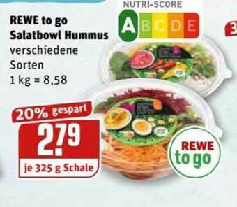 REWE Kaufpark Rewe To Go Salatbowl Hummus Angebot