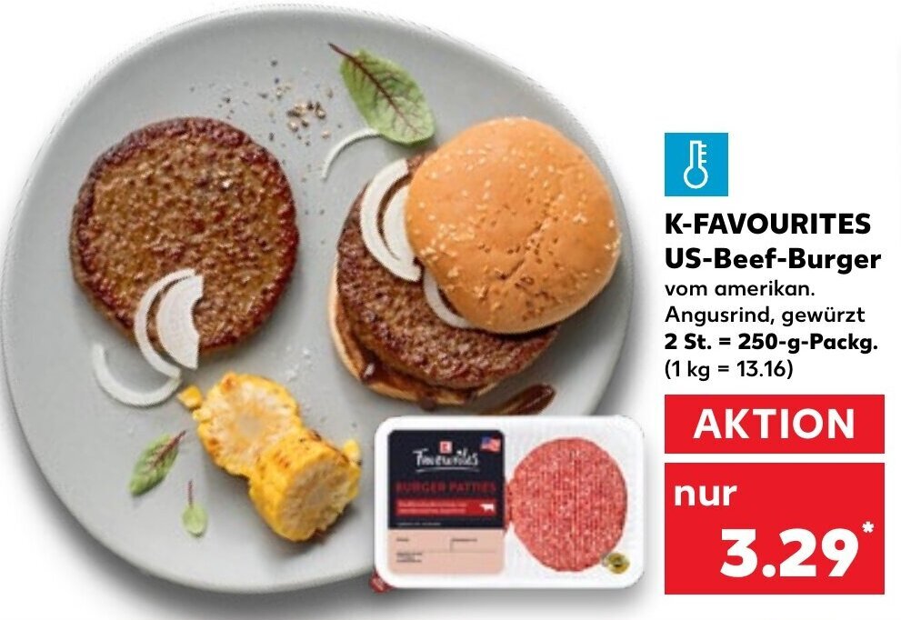 KFavourites US Beef Burger 250 g Packg. Angebot bei Kaufland