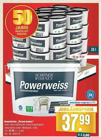 Hellweg Schöner Wohnen Innenfarbe „powerweiss” Angebot