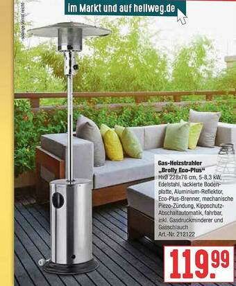 Hellweg Gas-heizstrahler „brolly Eco-plus” Angebot