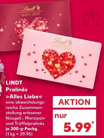 Kaufland Lindt Alles Liebe Pralinés 200 g Packg. Angebot