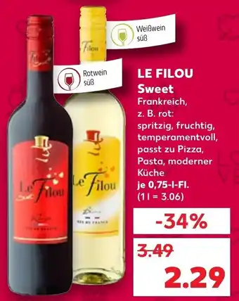 Kaufland Le Filou Sweet 0,75 L-Fl. Angebot