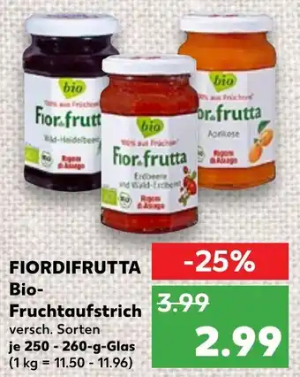 Kaufland Fiordifrutta Bio Fruchtaufstrich 250-260 g Glas Angebot