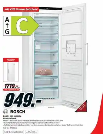 MediaMarkt Bosch gsn58awcv gefrierschrank Angebot