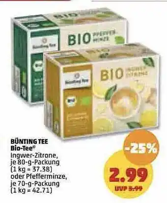 PENNY Bünting tee bio-tee Angebot