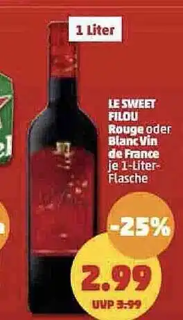 PENNY Le sweet filou rouge oder blanc vin de france Angebot