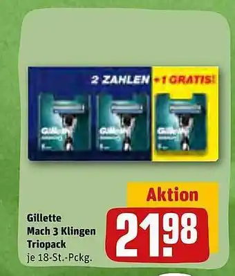 REWE Kaufpark Gillette mach 3 klingen triopack Angebot