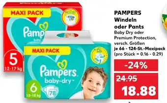 Kaufland Pampers Windeln oder Pants 66-124 St. Maxipack Angebot