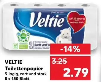 Kaufland Veltie Toilettenpapier 3-lagig, 8x150 Blatt Angebot