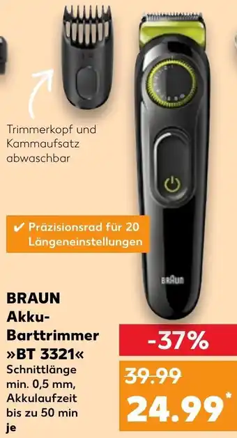 Kaufland Braun Akku Barttrimmer BT 3321 Angebot